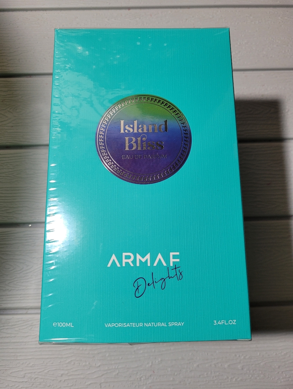 Armaf Island Bliss Perfume Turquoise Jeweled Milkshake Bottle - Picture 2 of 3